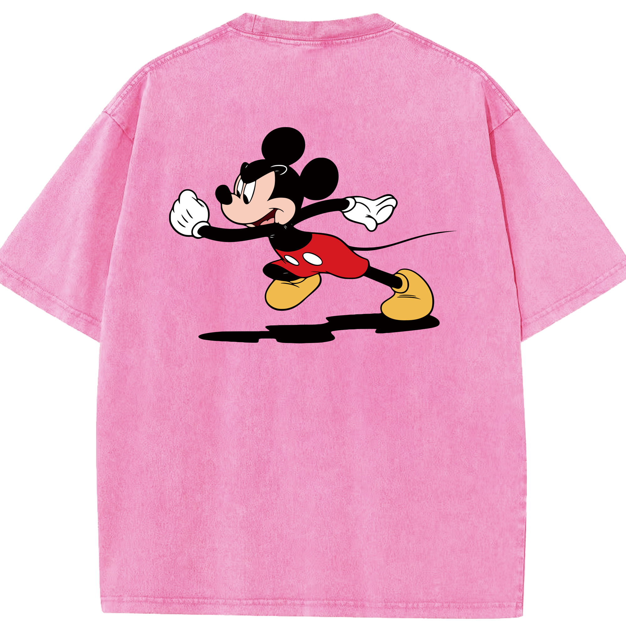 （画像用） ミッキーマウス Mickey Mouse 綿100% ヴィンテージ風 半袖Tシャツ（背面プリント）